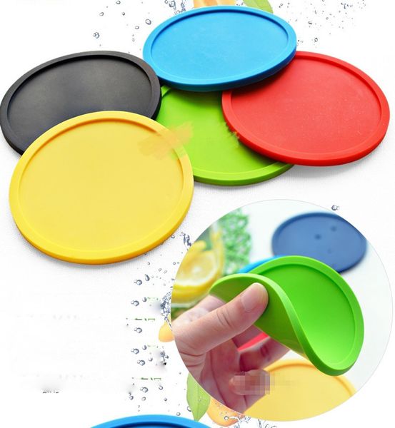 

round silicone mat coasters cute solid color coasters cup mat pads wholesale