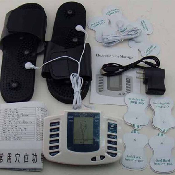 Elektrisches Körpermassagegerät Ganzkörper-Relax-Muskeltherapie Gesundheitsmassagegerät Puls Tens Akupunkturtherapie Pantoffel 8 Pads
