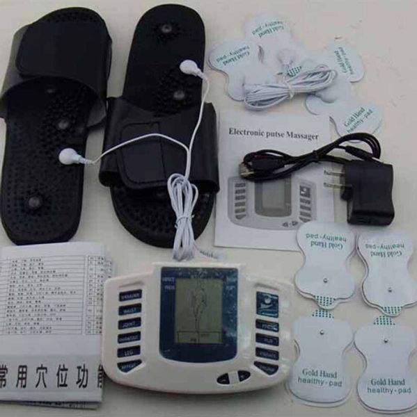 Massaggiatore elettrico per il corpo Full Body Relax Terapia muscolare Assistenza sanitaria Massaggiatore Pulse Tens Agopuntura Terapia Slipper 8 pastiglie