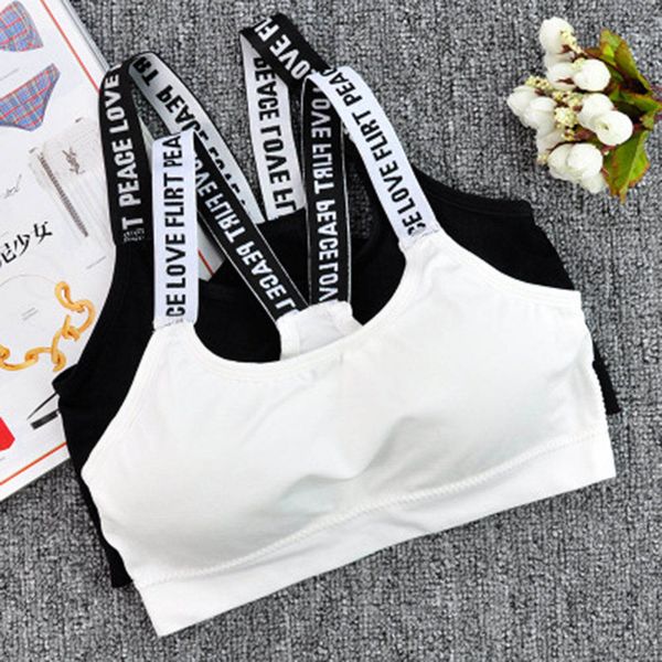 

wholesale- women letters straps sports bras seamless padded gym fitness athletic running yoga vest bra sport tank, White;black