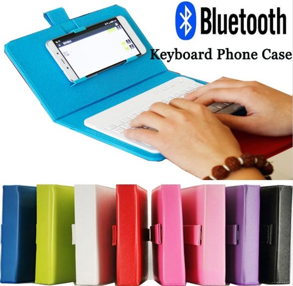 Bluetooth Keyboard Telefone caso de couro caso do iPhone 6 6S para com teclado sem fio para Lenovo Samsung Huawei Xiaomi ZTE Sony HTC