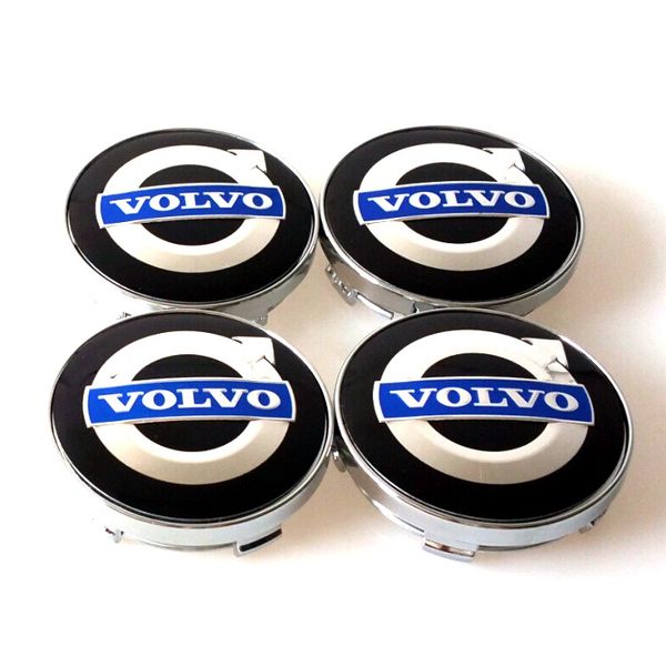 4 Teile/satz 60mm legierung volvo radnabenkappen nabenabdeckung auto emblem abzeichen blau C30 C70 S40 V50 S60 V60 V70 S80