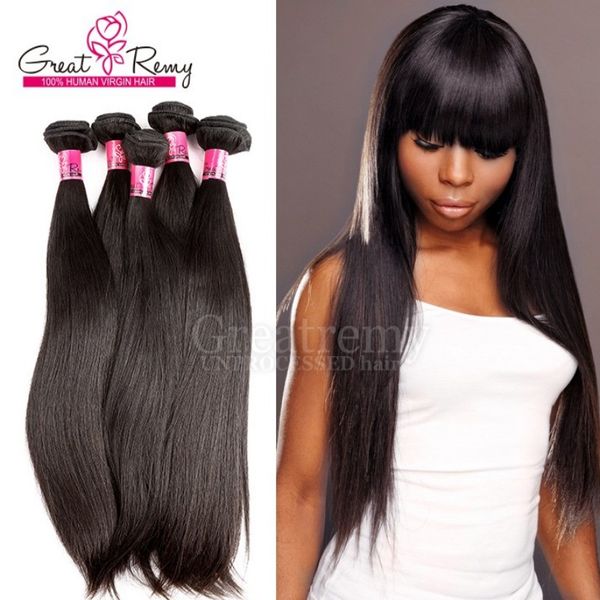 

5pcs/lot 100 peruvian human hair weave double weft extensions 8"~30" unprocessed virgin hair natural color dyeable greatremy silky straight