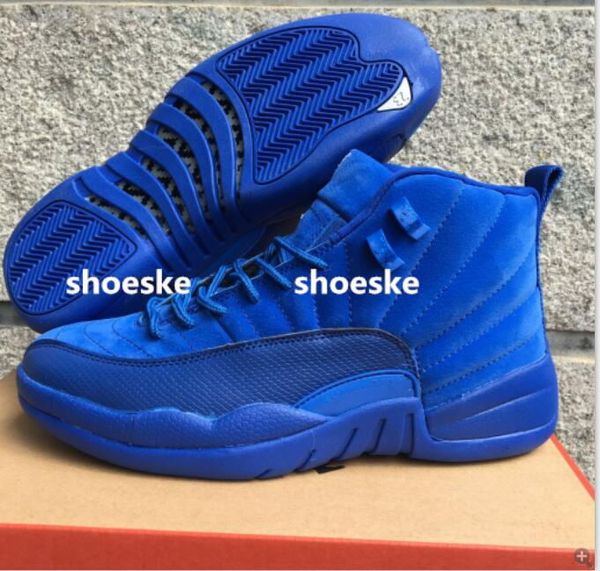 High Quality Retro 12 Premium Deep Royal Blue Suede 12s Wool Grey ... High Quality Retro 12 Premium Deep Royal Blue Suede 12s Wool Grey Black Shoes Men Athletics