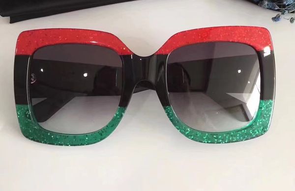 

fashion inspired 0083s 001 red/black/green authentic gradient sunglasses new with box, White;black