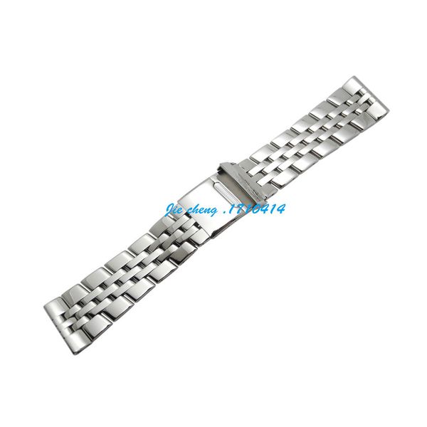 

jawoder watchband 22mm 24mm full polished stainless steel watch band strap bracelet accessories silver adapter for breitling superocean, Black;brown