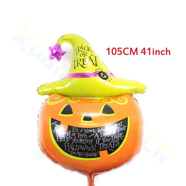 41inch Kid Cartoon Party Halloween Pumpkin Hat Aluminum Balloons
