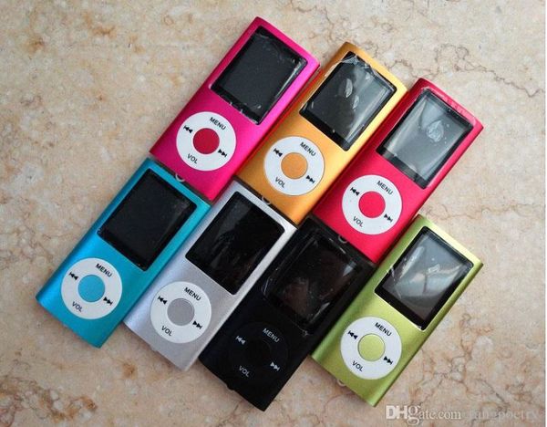 

30pcs 1.8 inch screen 4th mp3 mp4 player with card slot without speaker voice recorder 9 colors usb cables+earphones+retail boxes