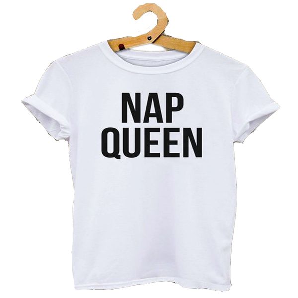 

plus size women black white nap queen letter print funny t shirt woman tee fashion street hippie punk
