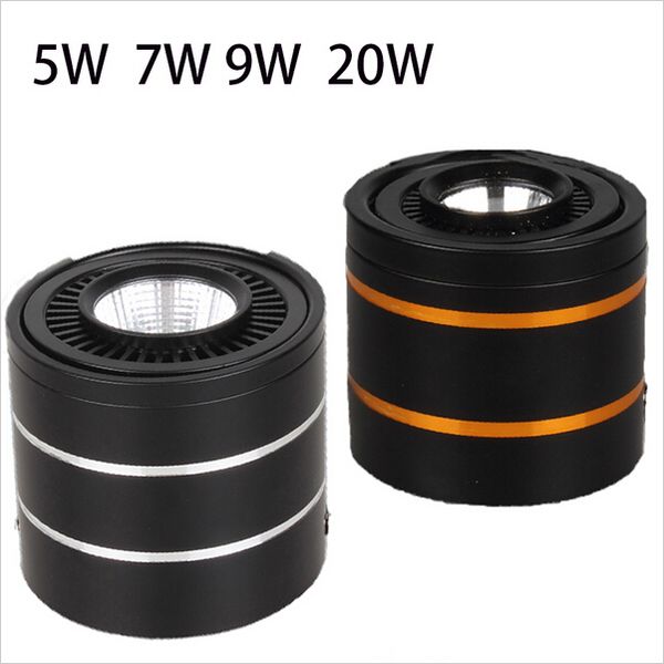 

5w 7w 9w 20w dimmable surface mounted cob led downlight 360 degree rotating led panel light ceiling lamp with driver ac85-265v