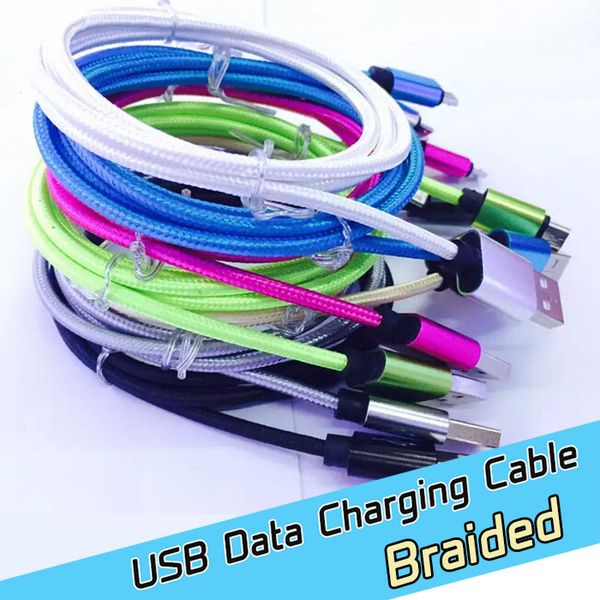 

fast charging 2a nylon braided micro v8 usb cable usb charging cables 1m 3ft for anroid cell phone