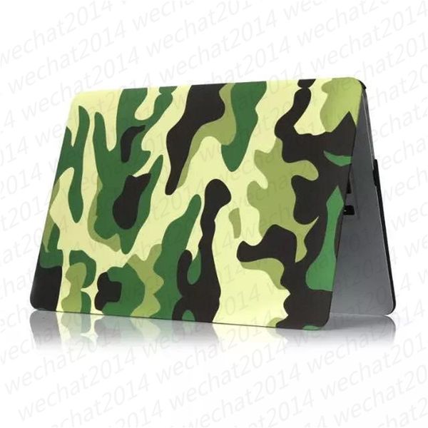 Camouflage Gummierte Mattierte Hartschalen-Laptophüllen Ganzkörper-Schutzhülle für Apple MacBook Air Pro 11'' 12'' 13