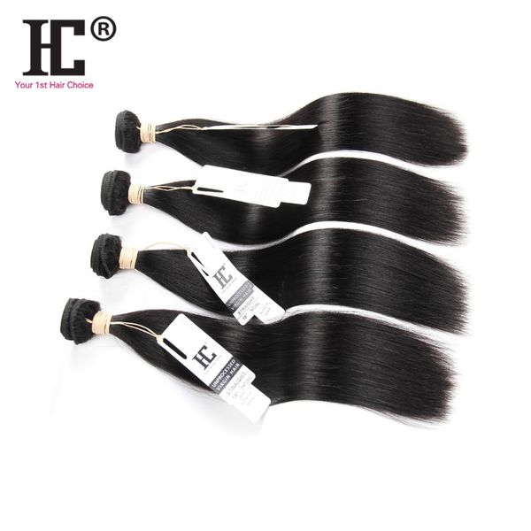 

brazilian virgin hair straight 4pcs/lot 7a brazilian straight hair human hair weave bundles mix length hc hair products, Black