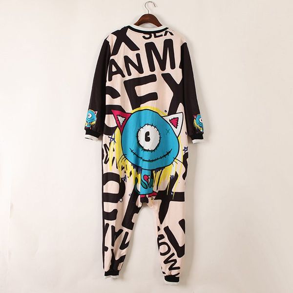 

wholesale- 2017 boo ace hip-hop baggy casual anime cute printed jumpsuit women hippie rompers womens jumpsuit size 307202, Black;white