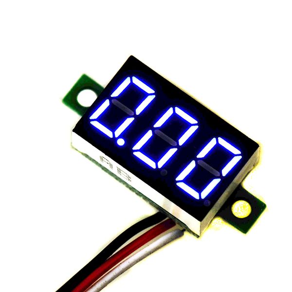 Синий светодиодный дисплей Mini DC 0.1-30V Цифровое напряжение Voltmeter Панель мотоцикла B00258