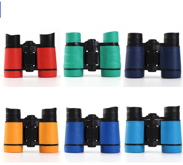 

4x30 pla tic children binocular pocket tele cope maginification for kid outdoor game boy toy gift 100pc lot