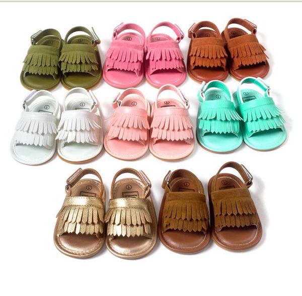 

new baby shoes sandals casual fashion pu tassel sandals for children kids girls boys multicolor option