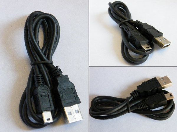 200pcs / серия Универсальный USB 2.0 для Mini 5 PIN USB B Мужской кабель для PS3 камеры PSP MP4 плеер