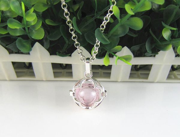 

new openwork essential oil necklace aromatherapy jewelry wholesale jewelry lockets aromatherapy pendant lava glaze alloy necklace, Silver