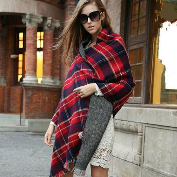 Winter Schal 2017 Tartan Kaschmir Schal Frauen Plaid Decke Schal Neue Designer Schals frauen Schals Wraps