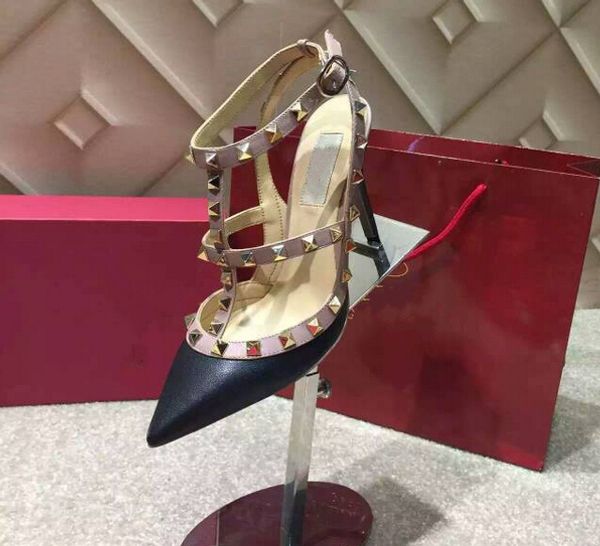 

2017 of the late t fa hion valentine black bare red heep kin leather 2 belt platform pump high heeled hoe