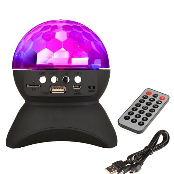 

rgb led кристалл магический шар сценический световой эффект dj club диско-вечеринка освещение bluetooth-динамик с usb / tf / fm-радио / пуль