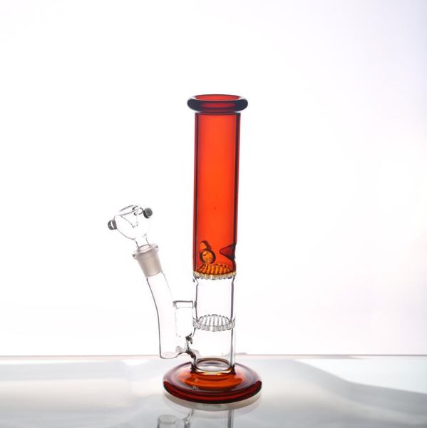 Real Image Bong Glaswasserpfeifen Höhe 28 cm mit 14,4 mm Gelenk Glasbongs Doppelwaben-Perkolator Ölbohrinseln Glas-Wasserpfeifen