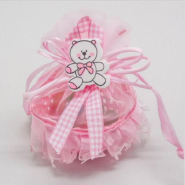 Pink Gir Baby Brithday Gift Bags Candy Box Fruit Basket Baby