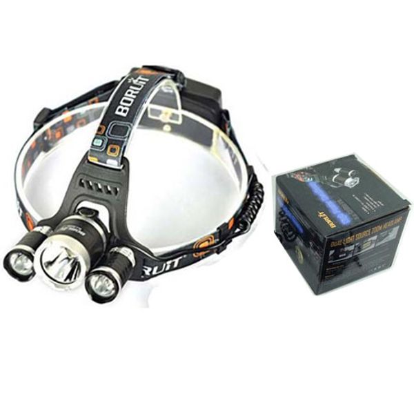 

dhl, 5000 lumen t6+2r5 boruit head light headlamp outdoor light head lamp headlight rechargeable by 2x 18650 battery fishing camping