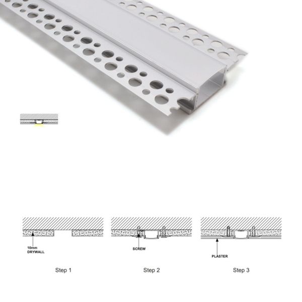 

100 x 1m sets/lot recessed wall led strip aluminium profile and 62mm wide t-shape led alu extrusion for wall or ceiling lamps
