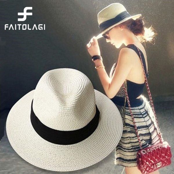 

wholesale- summer floppy straw beach sun hats for women,beach headwear,wide brim panama hat,chapeau femme paille ete,chapeu feminino, Blue;gray