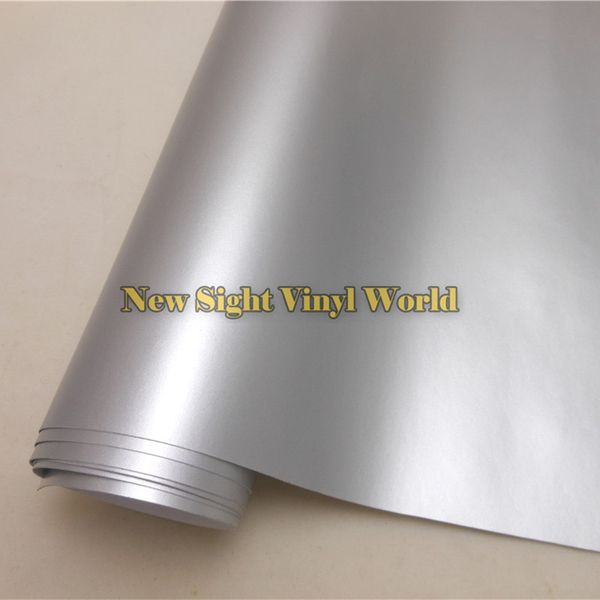 

matte satin chrome metallic silver vinyl folie wrapping film bubble for car styling