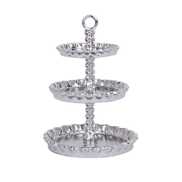 

abwe 1/12 dollhouse miniature 3 layer metal desserts snack rack stand