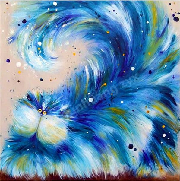 

arrival diy diamond painting cross stitch kit set full round embroidery rhinestone home decor animal cat 076 ng