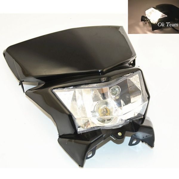 

2016 HOT BLACK NEW LED HEADLIGHT FAIRING STREETFIGHTER ENDURO CROSS MOTORCYCLE BIKE UNIVERSAL BLACK Motorcycle Headlights