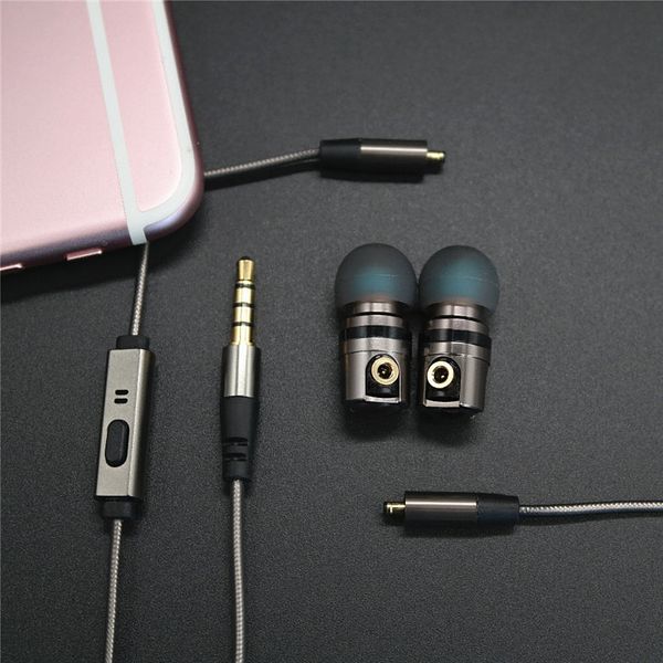 

metal detachable earphones hifi sport in ear earphone strong super bass earbuds headphones headset for running gym 846