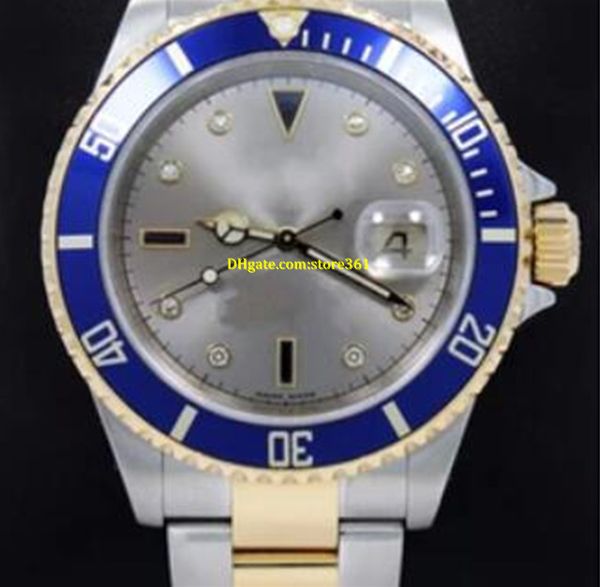 

brand new 16613 18k y gold/ss luxury automatic machinery men's watch brand new 40mm men's wristwatches, Slivery;brown