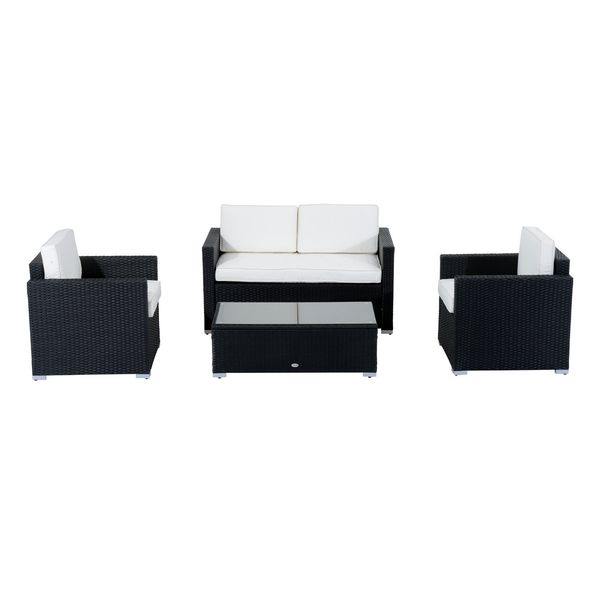 2018 Cushioned Outdoor Rattan Wicker Sofa Sectional Patio Furniture 4 Piece Cushioned Outdoor Rattan Wicker Sofa Sectional Patio Furniture Set Garden