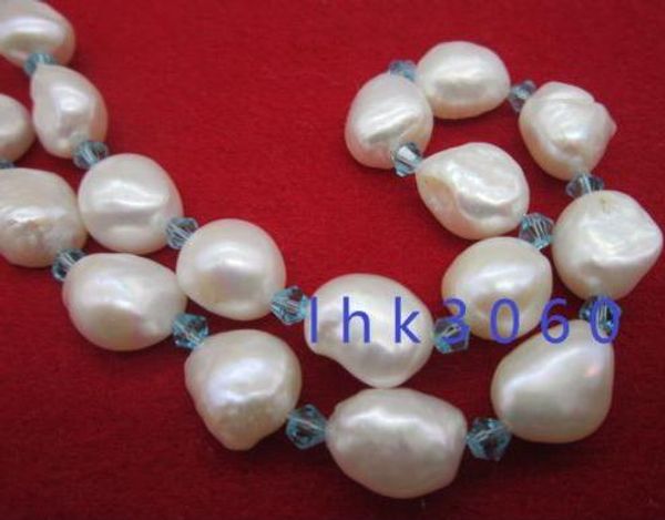 

very beautiful 9-14mm natural baroque south sea 20" 14k yellow gold clasp, Silver