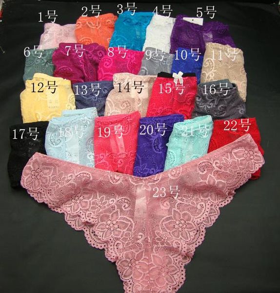 Yeni Kadın Moda Seksi Dantel Çiçek Panties G-Strings Sheer Peçe Kılavuzu Bikini Knickers T iç çamaşırı perspektif iç çamaşırı karışık renkler hediye