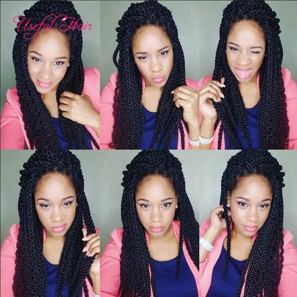 

burgundy 22inch braid in bundles 3d cubic twist crochet braids hair 120g cubic crochet hair extensions ombre braiding hair malibobo jumbo, Black