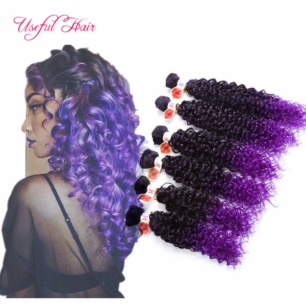 

ress marley braids hair sew in hair extensions ripple hair braids jerry curly,synthetic braiding,burgundy color weave bundles, Black