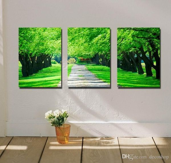 

современный красивый зеленый уличный рисунок giclee печать на холсте home decor wall art set30300