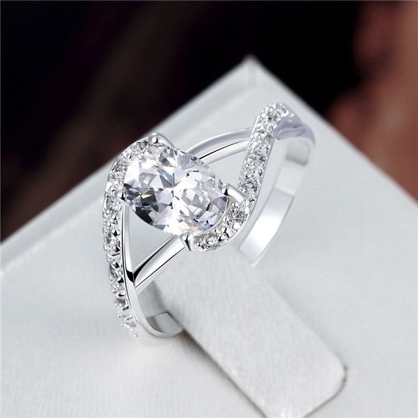 

Горячие продажи Full Diamond мода Kelp Ring с камнем 925 серебро Кольцо STPR004-D новый драгоценн