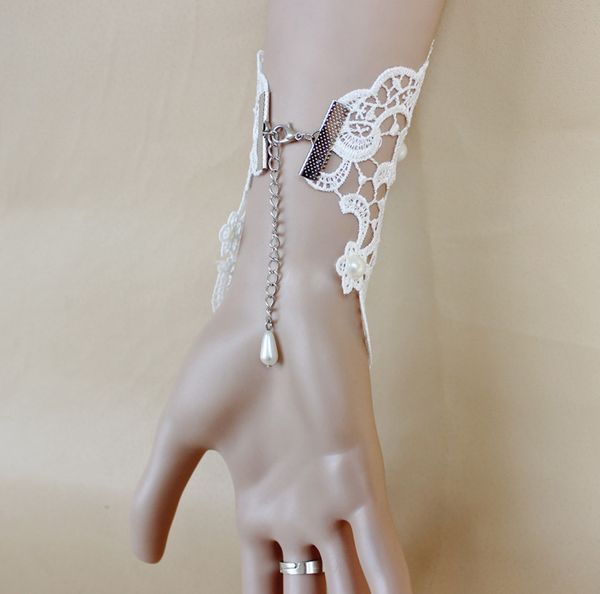 

2021 перчатки дешевые кружева свадебные fingerless локоть длина pearls цветок клипы кружева элегантный свадебные перчатки аксессуары, White