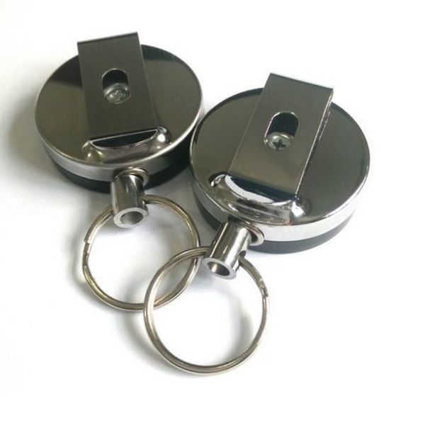 

wholesale-retractable metal card badge holder steel recoil rin clip hot, Silver