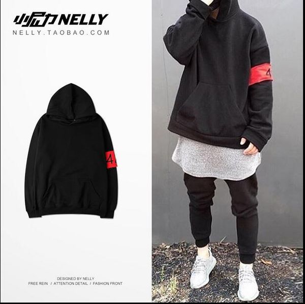 Acheter 2016 Japonais 424 Hoodies À Capuchon À La Mode Hommes Kanye West Streetwear Swag Sweat À Capuche Femme Sans Manches 424 Badge En Coton Pull