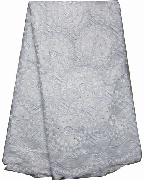 

white wedding lace african fabric 5 yards 100% cotton swiss voile lace-nb0232, Black;white