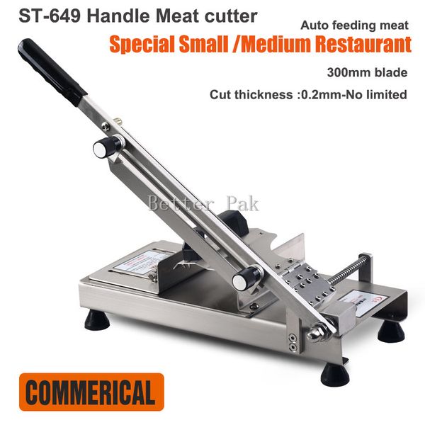 

St 649 tainle teel manual frozen meat licer handle meat cutting machine vegetable licing machine mutton roll machine