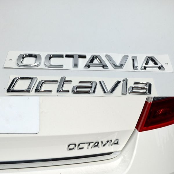 Decallo d'argento per auto 3d per skoda ottavia badge emblema ABS Chrome logo sticker del bagagliaio posteriore 273i